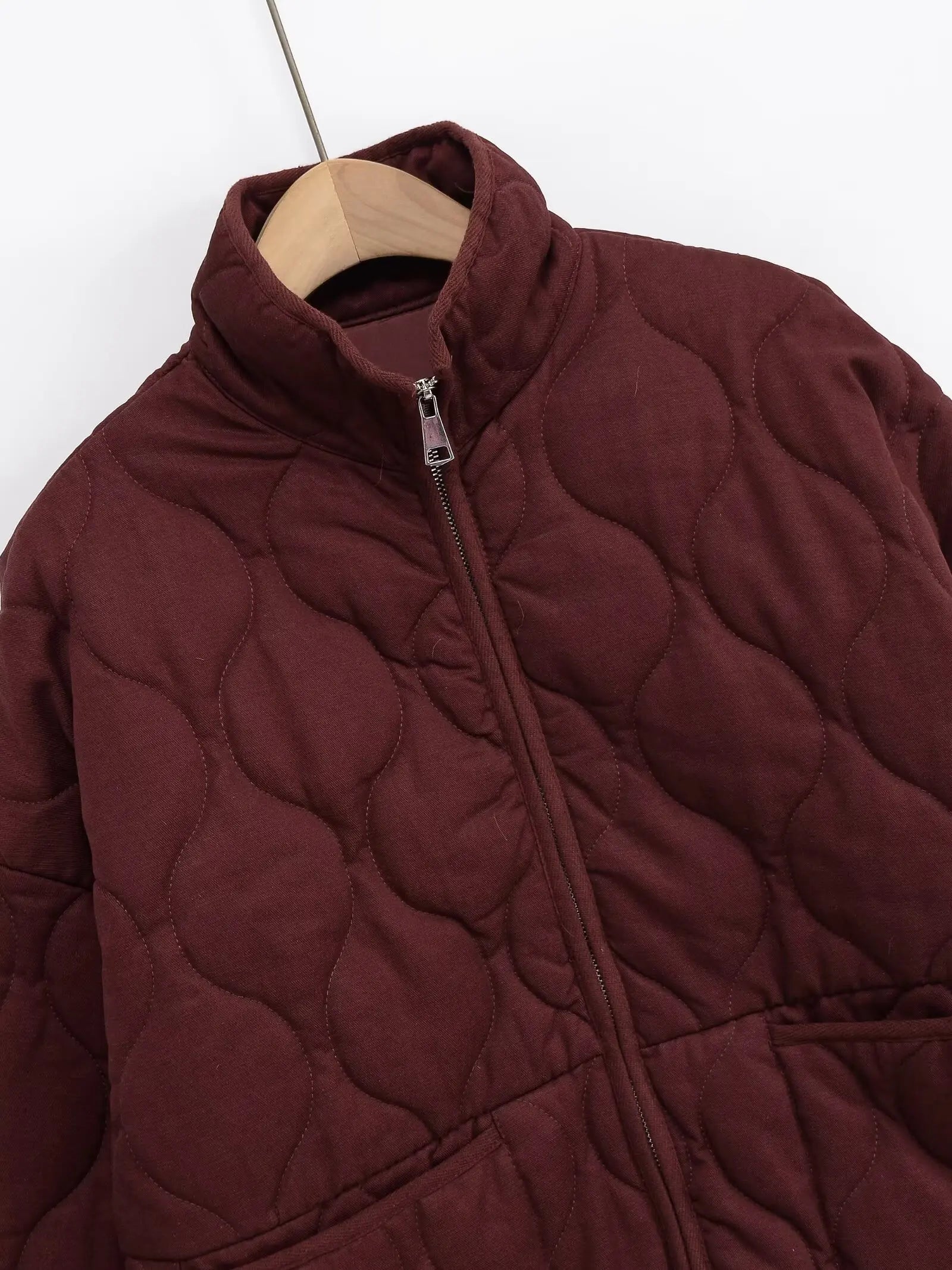2025 Autumn New Collection Women's Simple Series Multi color Selection Stand up Collar Quilted Warm Cotton Jacket Coat 3