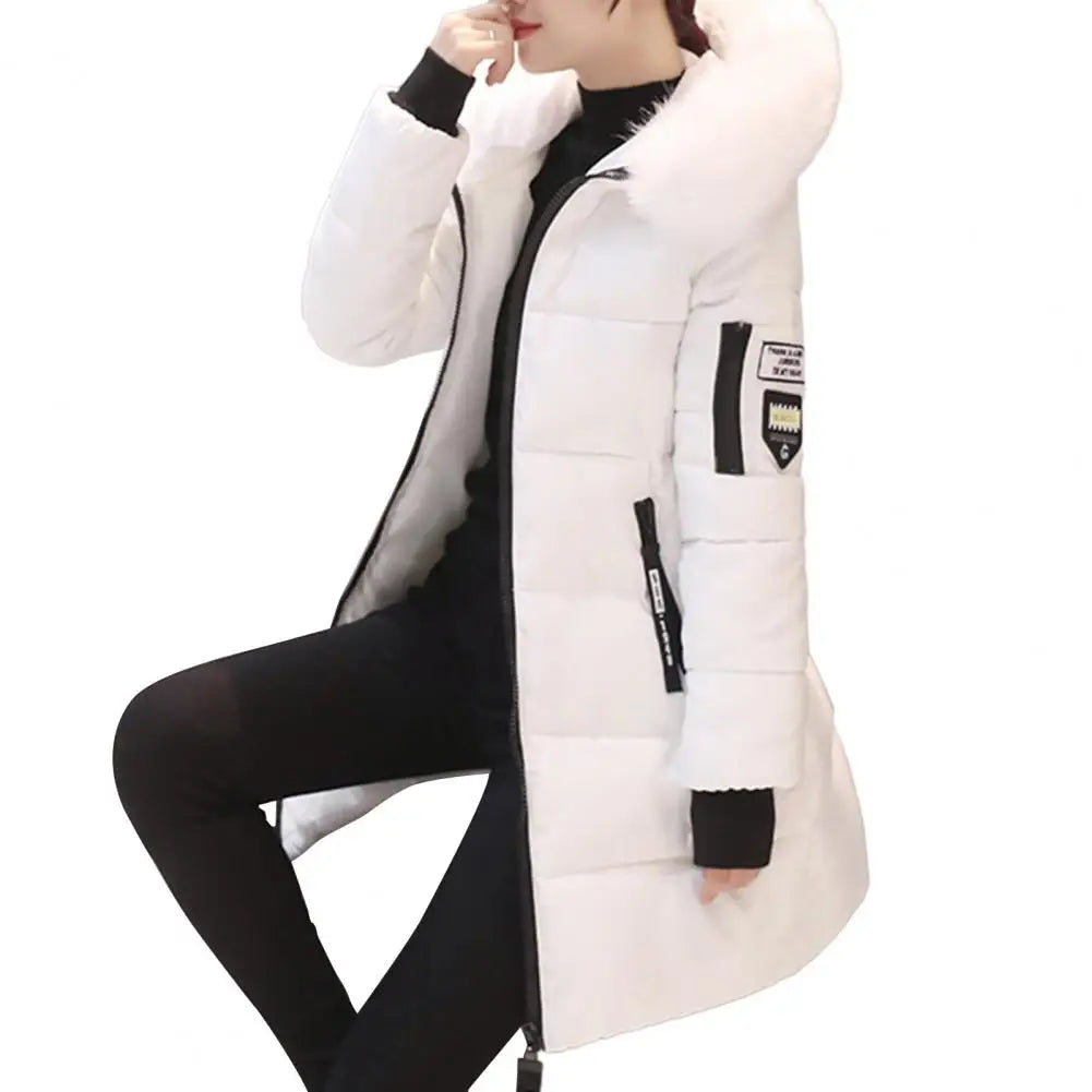 Fashion Women Winter Cotton Coat Parka Thickened Padded Stuffed Hooded Mid Length