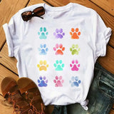 Unisex Colorful Heart & Paw Print T-Shirt