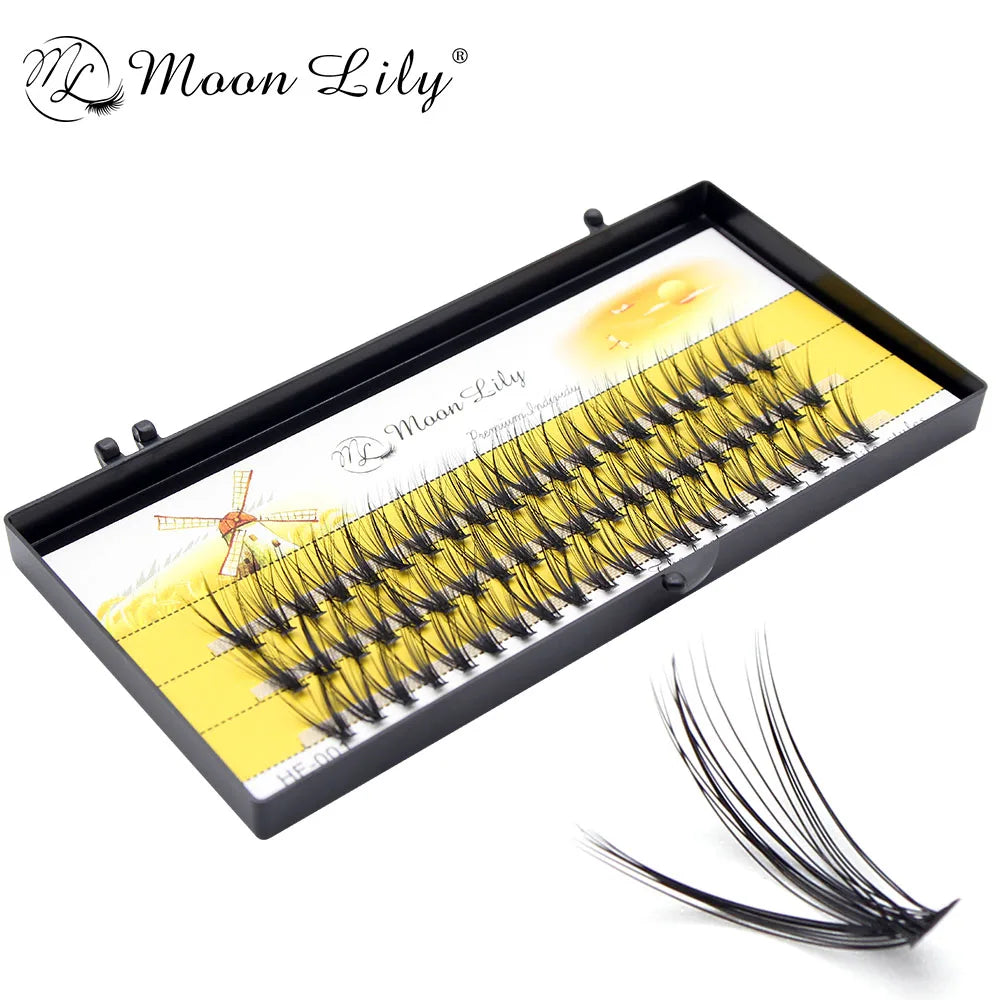 Moonlily Soft Mink 20D/30D/40D Lashes Cluster Eyelash Extension Natural Long 3D Volume Effect Faux Bunche Individual Makeup 6