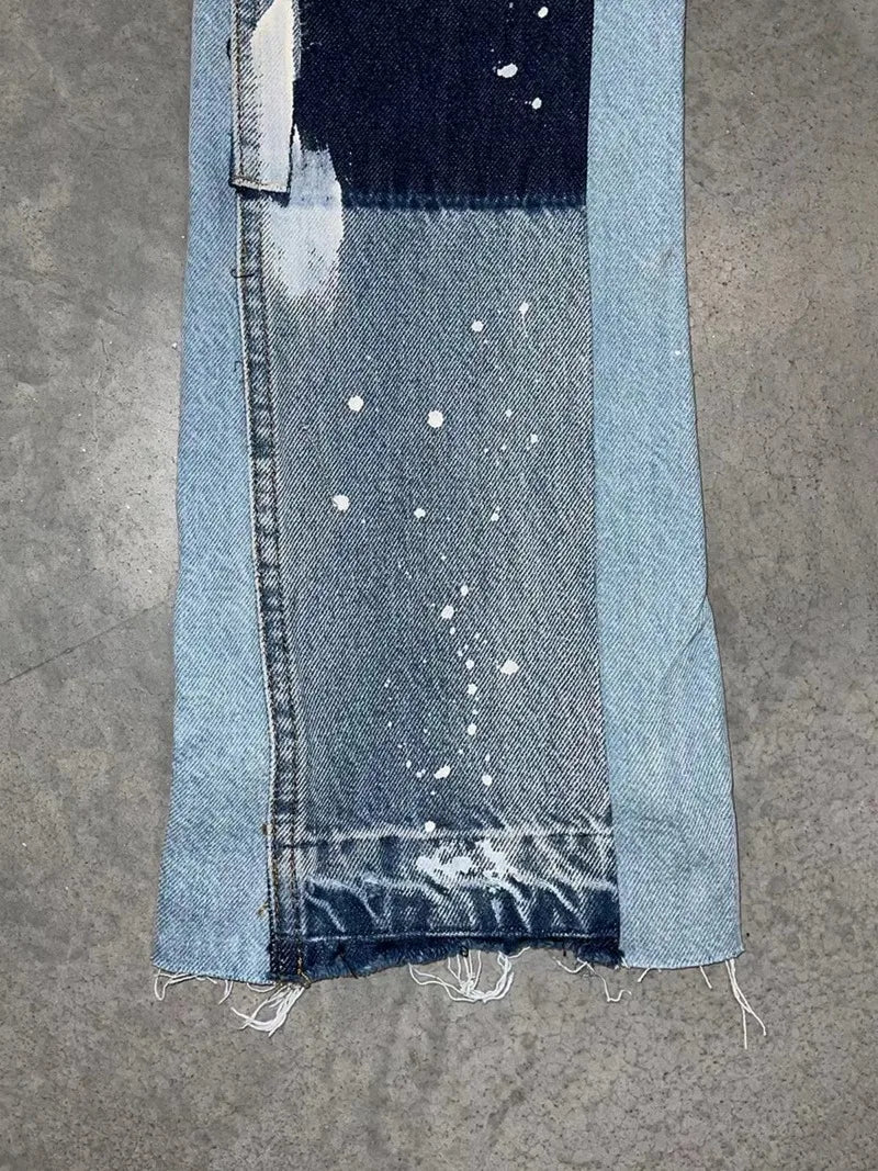 Men's Punk High Street Skinny Jeans | Raw Edge Micro-Trumpet Y2K Biker Rock Style Low-Rise Stretch Floor Length Pants 4