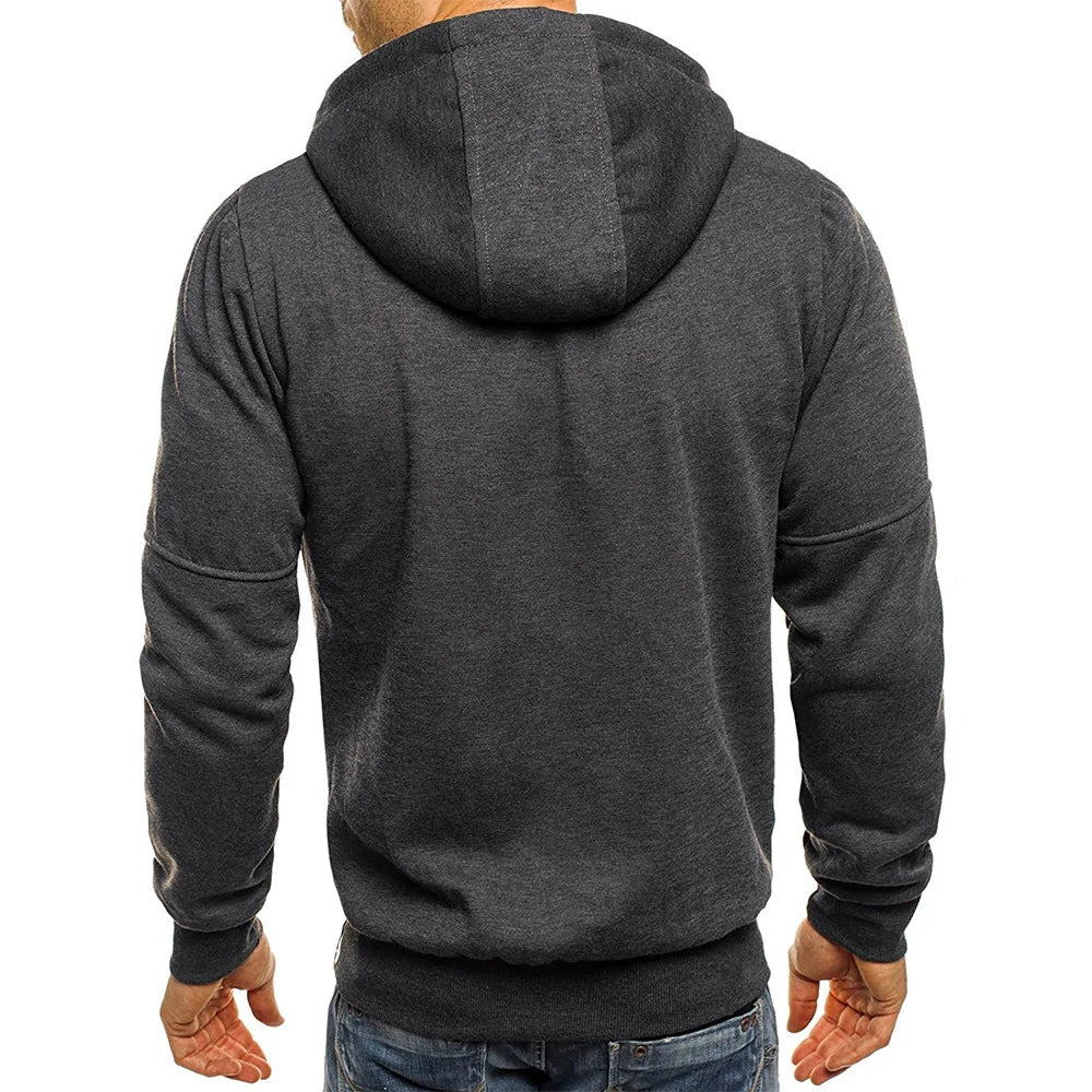 Men's Hoodies Long Sleeve Sweatshirt Zipper Design Hooded Sweatshirt for Men Clothing Sportswear Slim Fit Casual Jacket 3