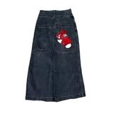 Y2K Embroidered Baggy Jeans