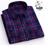 Autumn-Thick-Flannel-Shirt-Plaid-Shirts-Standard-Fit-For-Men-Long-Sleeve-Pure-Cotton-Fashion-Single