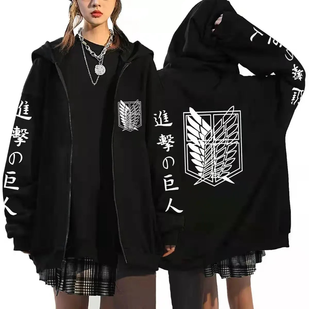 Women’s Anime Zip-Up Sports Hoodie