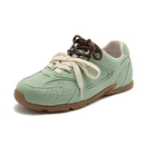 Women Sneakers New Genuine Leather Retro German Training Shoes Women Winter Velvet Fur Flat Casual Shoes Women 3