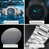 Men Quartz Watch Luxury Waterproof Date Week Luminous Wristwatch Stainless Steel Men's Watches 3