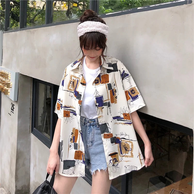 Women-s-Fashion-Casual-Loose-Short-Sleeve-Shirt-New-Summer-Retro-Hong-Kong-Style-T-shirt