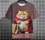 Men’s Oversized Funny Cat Graphic Tee