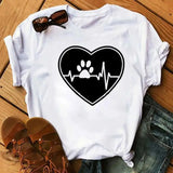 Unisex Colorful Heart & Paw Print T-Shirt