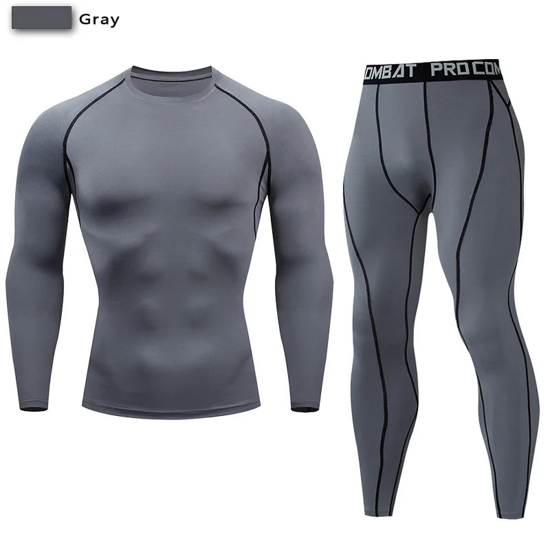2pcs Men Compression Sportswear Suit GYM Tight Sports Yoga Sets