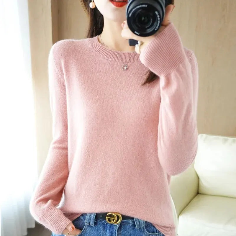 Women Sweater O-neck Autumn Winter BasicPullover Warm Casual Pulls Jumpers Korean FashionSpring Knitwear Bottoming Shirt 2023 2