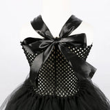 2024 New Maleficent Halloween Costume Maleficent Tulle Dress for Girls Cosplay Evil Queen Black Mesh Princess Dress Kids 6
