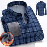 Men's Autumn Winter Thick Fleece Plaid Shirt