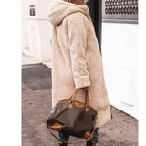 Winter Hooded Quilted Jacket For Women Solid Reversible Long Sleeve Thick Coat Warm Fashion Long Outerwear Casual Puffer Coats 6