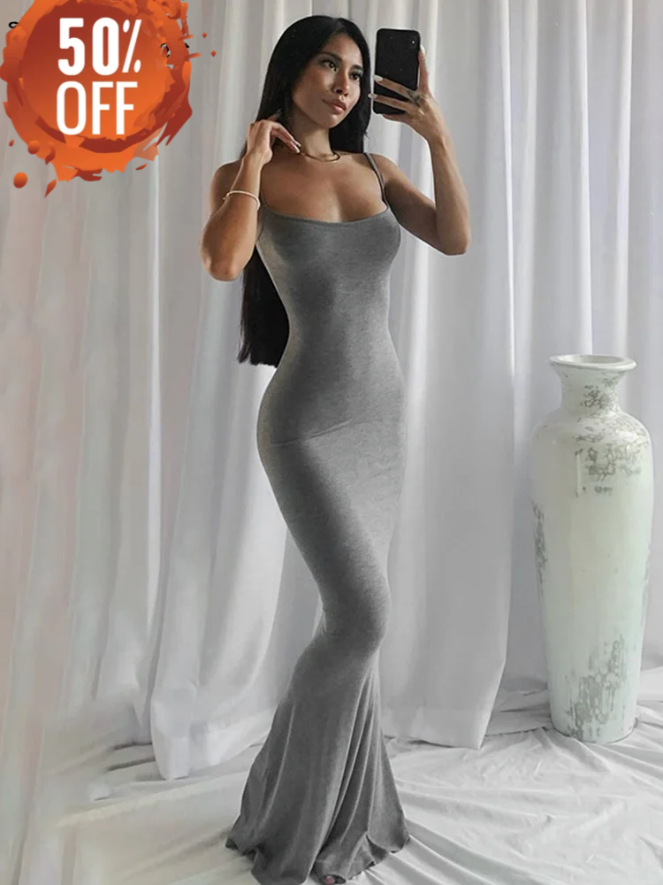 Elegant Slip Backless Slim Maxi Dress