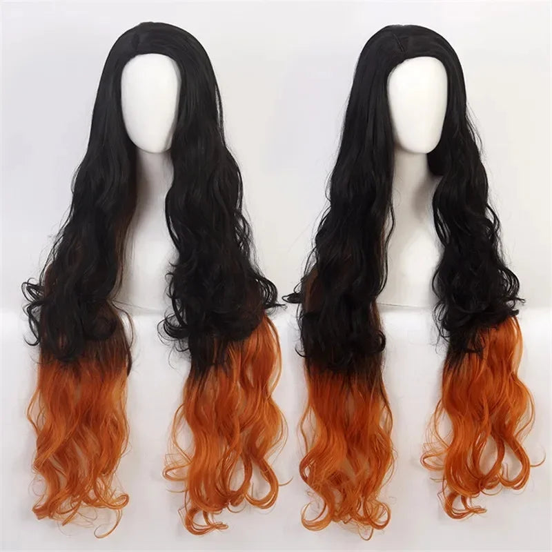 Anime Nezuko Cosplay Kamado Nezuko Cosplay Costume Nezuko Wig Uniform with Props for Adult Kids Halloween Carnival Costumes 5