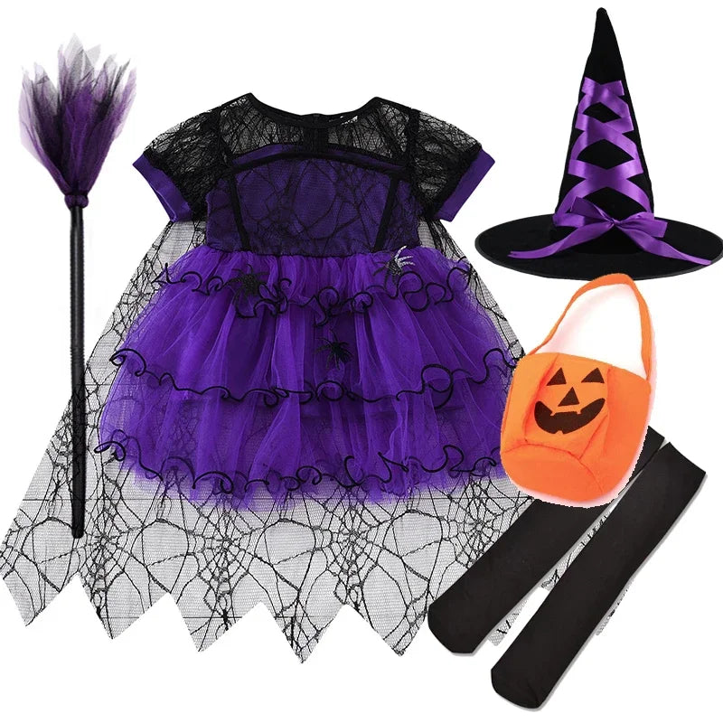 Toddler Girls' Enchanting Princess Spider Mesh Dress