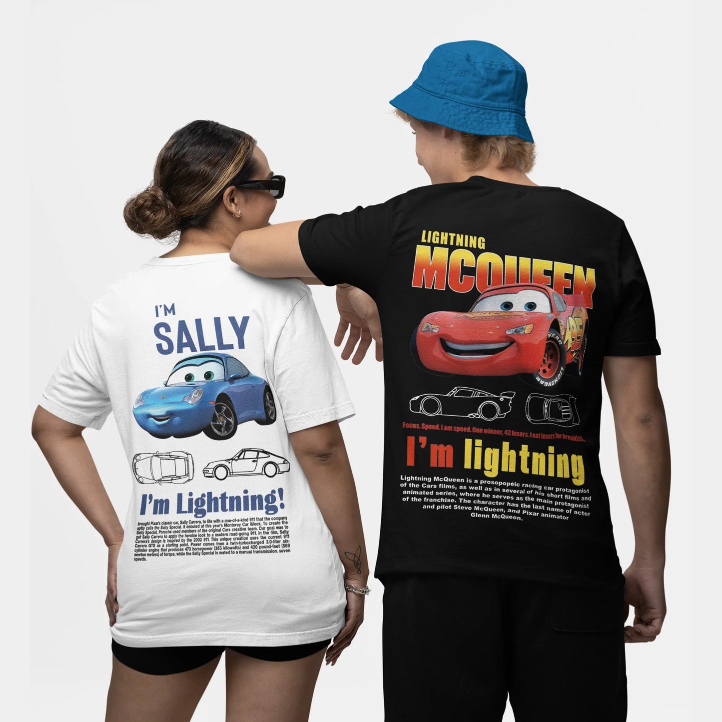 Men Sally I'm Lightning Cars T Shirts Mcqueen Cotton Clothing Creative Short Sleeve Round Collar T-Shirt Plus