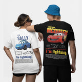 Men Sally I'm Lightning Cars T Shirts Mcqueen Cotton Clothing Creative Short Sleeve Round Collar T-Shirt Plus