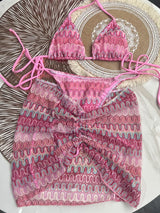 Women’s Maple Leaf Three-Piece Swimsuit Set