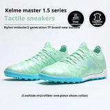 Kelme Soccer Shoes Football Boots Sneakers Men Outdoor Cleats Boots TF Short Staple Calf Leather Artificial Grass Five Person
