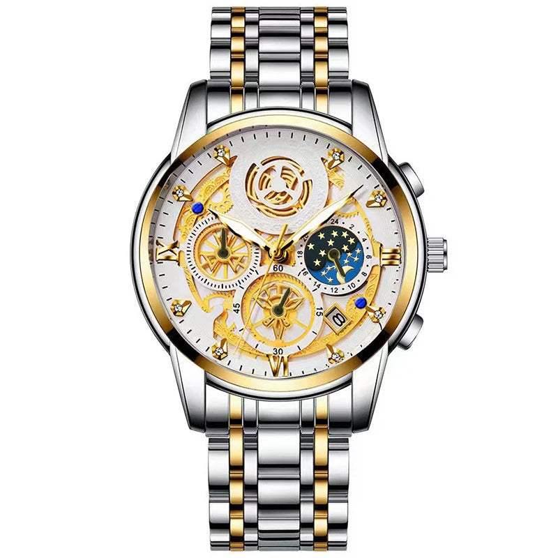 BINBOND-B4010-Fashion-Casual-Quartz-Men-Watch-Stainless-Steel-Strap-Luxury-Dial-Luminous-30M-Waterproof-Business