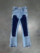 Men's Punk High Street Skinny Jeans | Raw Edge Micro-Trumpet Y2K Biker Rock Style Low-Rise Stretch Floor Length Pants