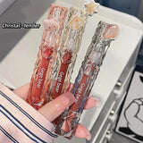 Gegebear Crystal Transparent Lipstick - Long-Lasting Mirror Glaze Easy to Color Lip Gloss with White Drill Detail for Smooth Fin 4