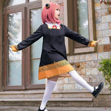 Anime SPY X FAMILY Anya Forger Cosplay Costume Black Dress Uniform Child Girls Pink Wig Stockings Party Role Outfit Adults Kids 5