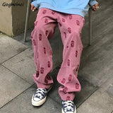 Pants Women Summer Ladies Full Length Trousers Loose High Waist Casual Skulls Drawstring Fashion Popular Preppy Korean Style 1
