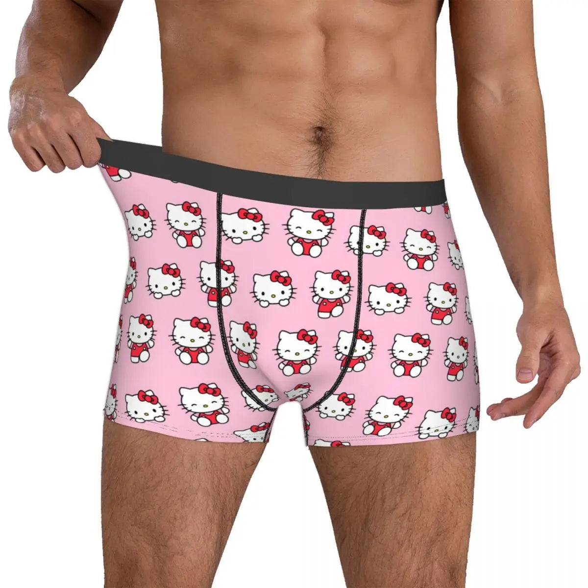 Hello Kitty Pattern Cartoon Boxer Shorts Panties Printed Underwear Quilt Underpants Men Sanrio Comfortable Boxers Briefs 2