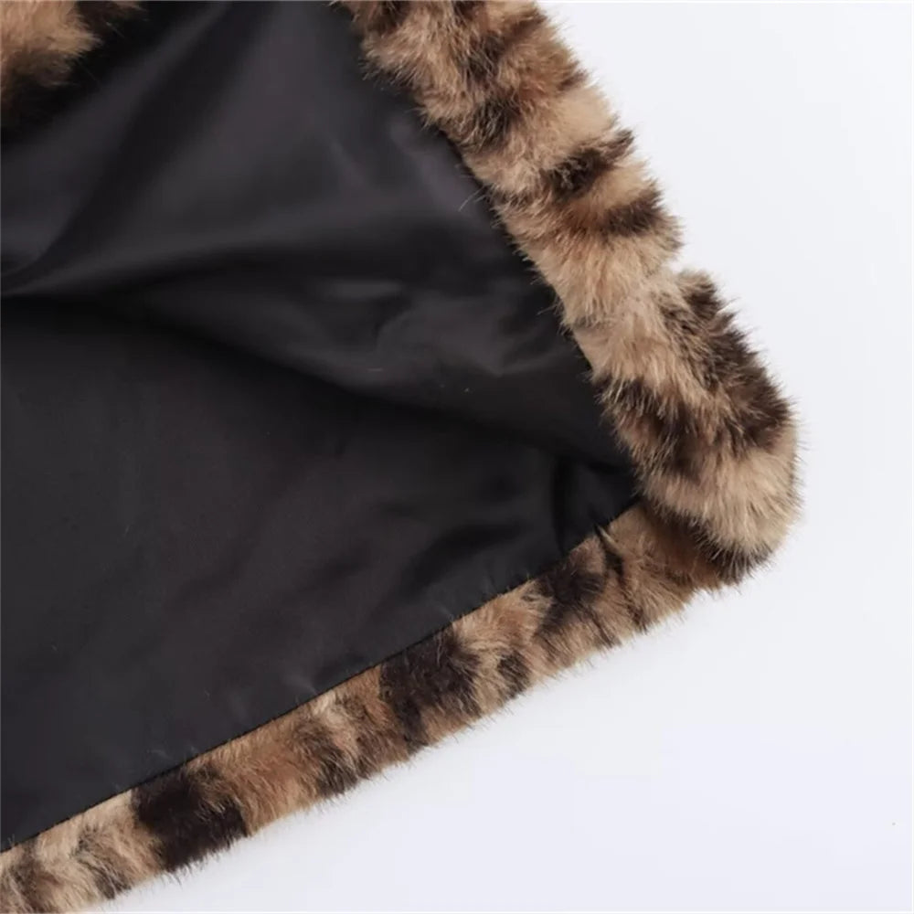 women's coat jacket long sleeved lapel animal print with pockets autumn new coat jacket 6