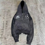 Y2K American retro fashion men sportswear alphabet embroidery zipper hoodie Harajuku street Goth loose couple women casual pants 5