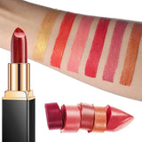 Black tube gold shiny lipstick, pearl moisturizing lipstick 9 colors available 4