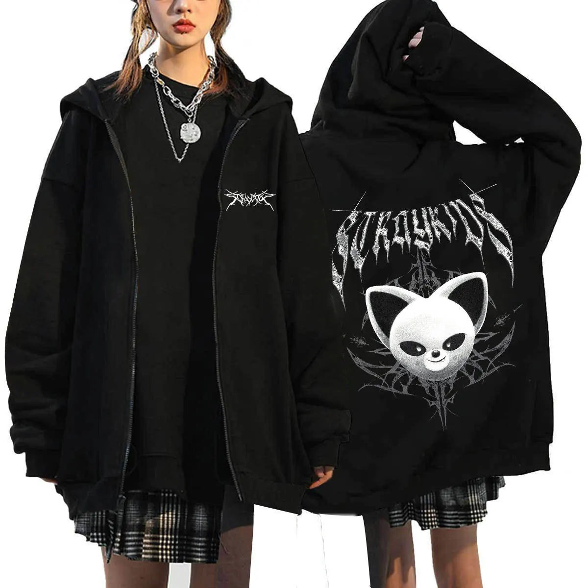 KPOP DominATE Tour Merch FELIX HAN BANGCHAN CHANGBIN HYUNJIN SEUNGMIN LEE KNOW Cartoon Print Zip Up Women/Men Hoodie Sweatshirt 6