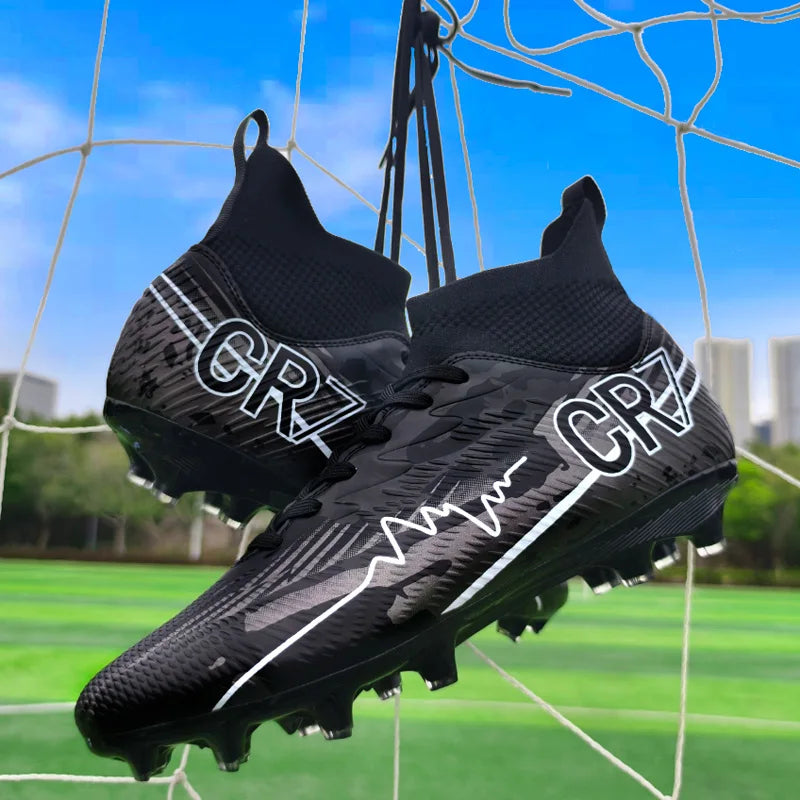 Men Soccer Shoes Cleats Mid-top Non-Slip FG/TF Football Boots Chuteira Campo High-quality Match Sneakers Futsal Indoor 5