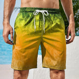 Gradient Graphic Beach Shorts For Men Colorful 3D Printed Board Shorts 3