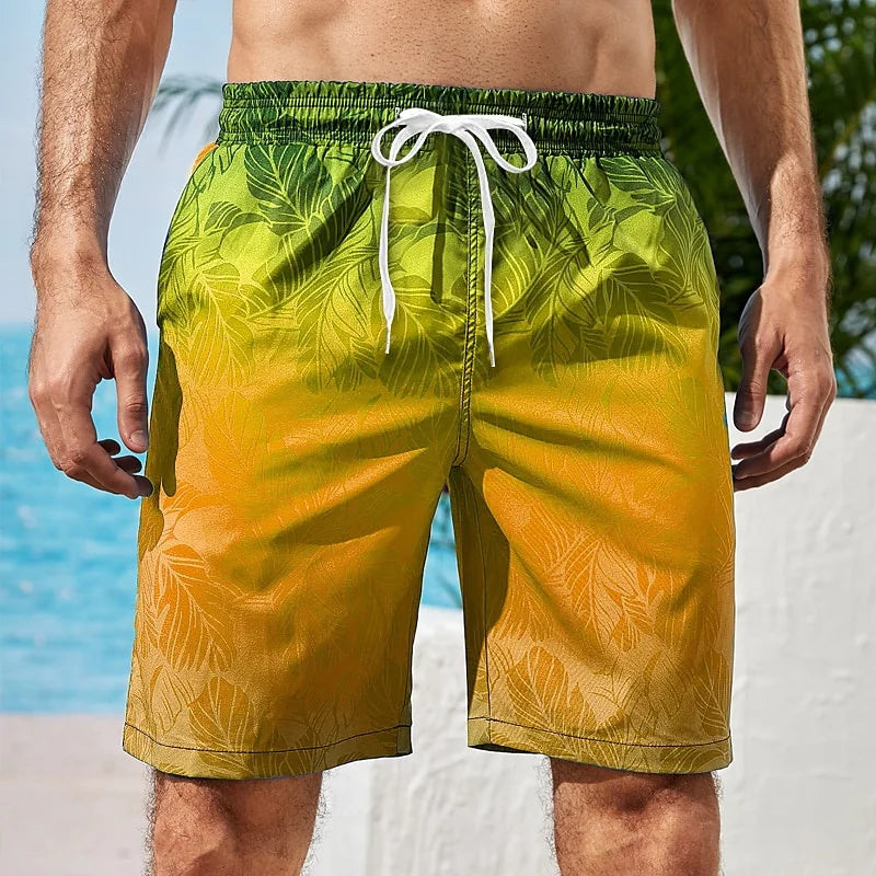 Gradient Graphic Beach Shorts For Men Colorful 3D Printed Board Shorts 3