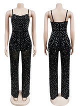 Women Club Outfits Spaghetti Strap Bodycon Jumpsuits Sparkly Rhinestone Romper Birthday Night Out One Piece Clubwear 3