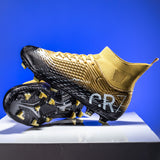 Football Cleats Men, Indoor Outdoor High Top Soccer Shoes Lightweight Shock Resistant Training Boots, Anti-collision Shoe Toe 5