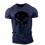 Men T Shirt 3d Print Military Patriotic Skull O-Neck T Shirt Oversized Short-Sleeved 5