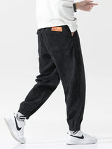Baggy Corduroy Harem Pants Men | Solid Color Loose Sweatpants | Winter Casual Trousers 3