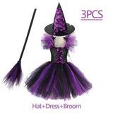 Witch Tutu Kids Halloween Costume Disguise Cosplay Carnival Party Christmas Toddler Girls Princess Dress Prom Gown Dress 3