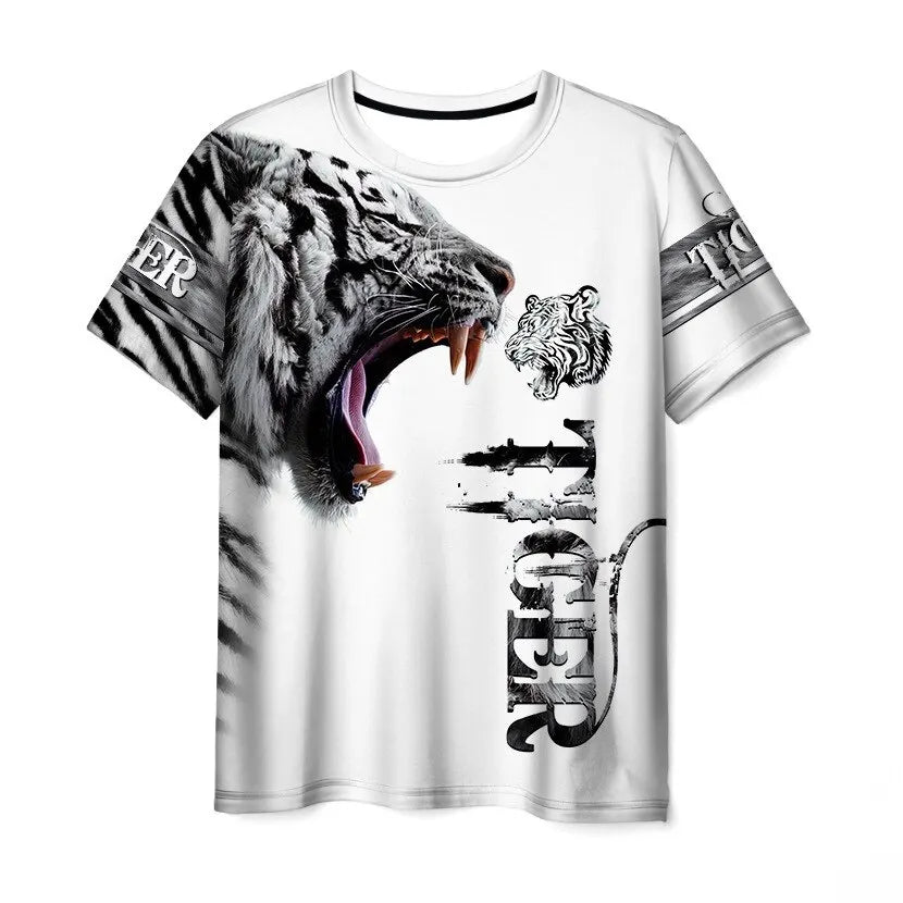 Lion 3D Printing T-shirt Sports Casual Short Sleeve Summer Street Clothing 4