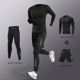 3-7Pcs Men's Ice Fiber Quick-Dry Running Fitness Full Set/Suit Tracksuit For Marathon, Training Cycling，Jogging,Gym， sweatpants 4