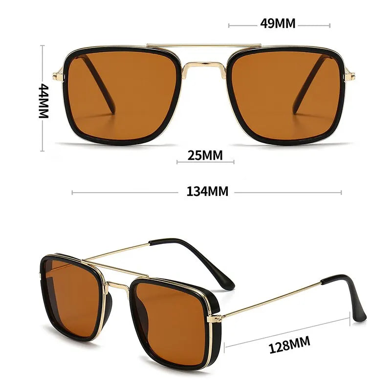 Fashion Retro Small Square Sunglasses - Korean Style Metal Frame UV Protection 6