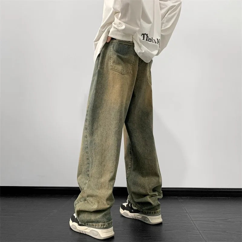 Men's Wide Leg Denim Pants | 2024 Loose Fit Jeans | Harajuku Streetwear Trousers 3