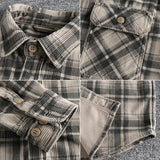 Men's Khaki Retro Spring/Autumn Corduroy Long Sleeve Shirt - Washed Comfort Fit 6