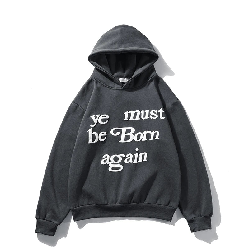 Y2k Graffiti Letter Foam Print Fleece Sweatshirts for Men and Women Streetwear Pullover Baggy Hooded Hoodies Oversized Hoodyd 7